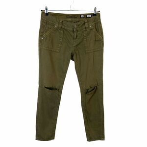 Miss Me Distressed Skinny Jeans Women's Olive Cotton Mid Rise Factory Size 28